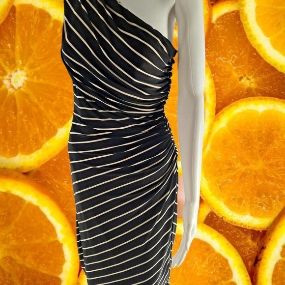 LAUREN Off Shoulder Black and White Dress Size 8 - Picture 5 of 7